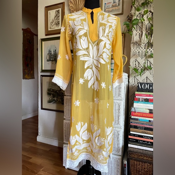 Embroidered chiffon tunic - Picture 1 of 10